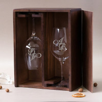 Бокалы для вина с персональной гравировкой в деревянном пенале «Spiegelau»